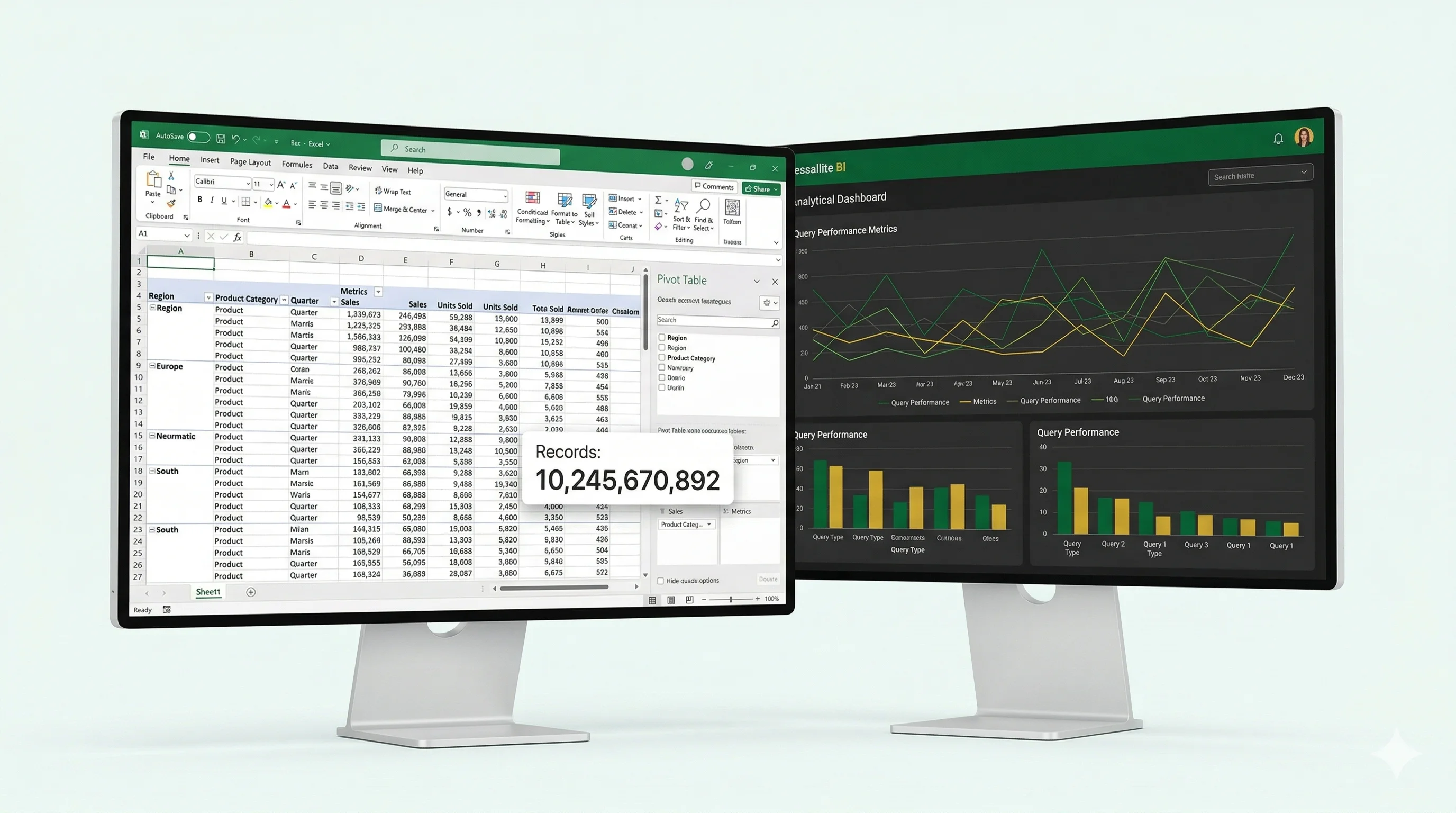 Tessallite Community running with spreadsheets and dashboards